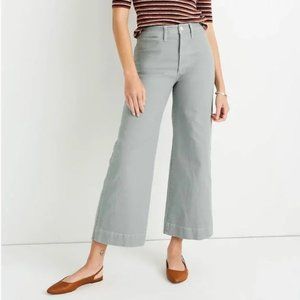 Madewell Emmett Wide Leg Crop Pants - Gray/Blue